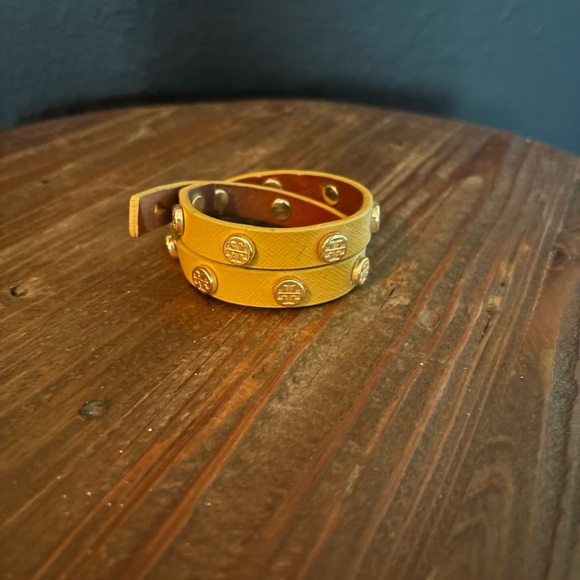 Yellow Leather Tory Burch Wrap Bracelet - Picture 1 of 2